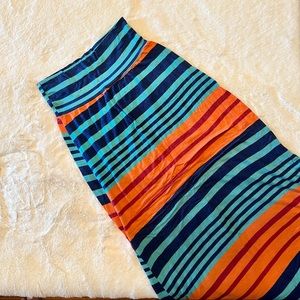 Wet seal striped maxi extra stretchy orange blue sz XS